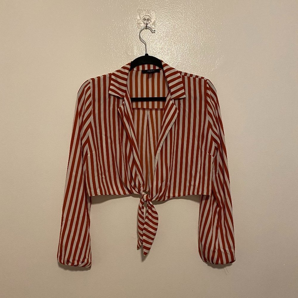 Crop Longsleeve Striped Shirt